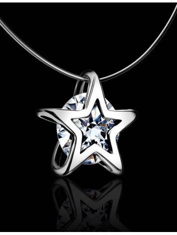 Invisible Necklace With Star Shape Silver Pendant The Aurora, image , picture 2