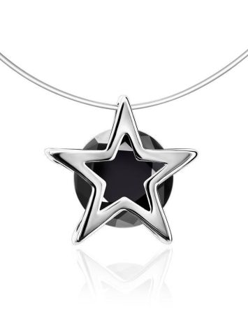 Invisible Necklace With Star Shaped Silver Pendant The Aurora, image 