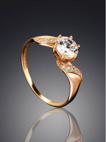 Channel Set Crystal Ring In Gold, Ring Size: 6.5 / 17, image , picture 2