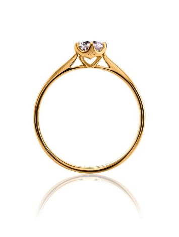 Golden Ring With White Crystal, Ring Size: 5.5 / 16, image , picture 3