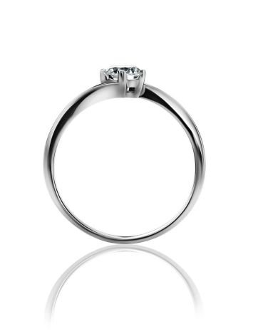 Solitaire White Crystal Ring In Sterling Silver, Ring Size: 5.5 / 16, image , picture 4