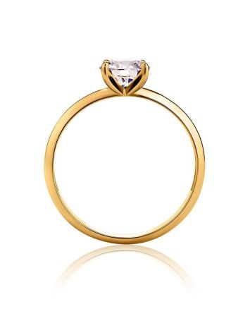Solitaire Crystal Ring In Gold, Ring Size: 6.5 / 17, image , picture 3