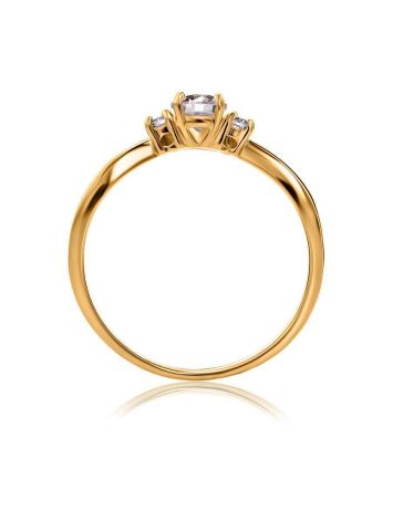 Three Stone Golden Ring, Ring Size: 6 / 16.5, image , picture 4