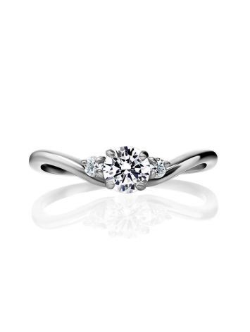 Classic Three Stone Crystal Ring In Silver, Ring Size: 5.5 / 16, image , picture 3