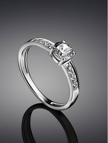 Elegant Channel Set Crystal Ring In Silver, Ring Size: 6.5 / 17, image , picture 2