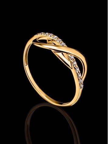 Classy Golden Ring With White Crystals, Ring Size: 6.5 / 17, image , picture 2