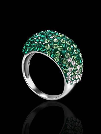 Bright Green Crystals Ring In Sterling Silver, Ring Size: 6.5 / 17, image , picture 2