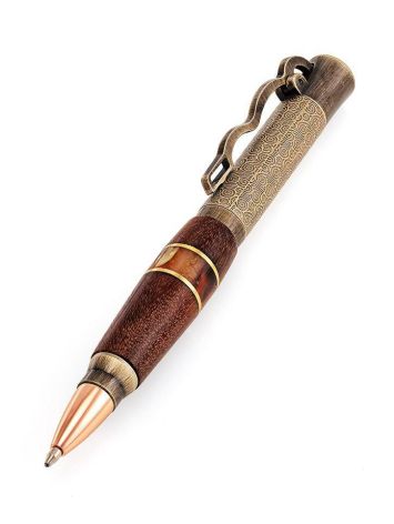 Exclusive Wooden Ball Pen With Baltic Amber, image 