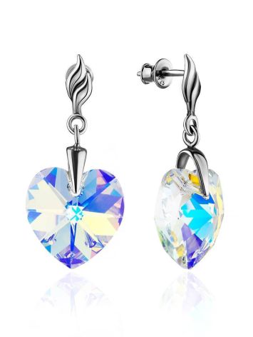 Bold Crystal Heart Dangle Earrings The Fame, image 