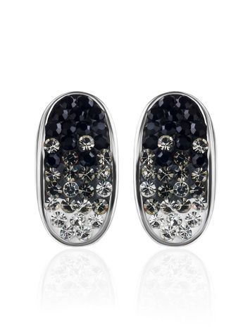 Black And White Crystal Earrings In Sterling Silver The Eclat, image , picture 4