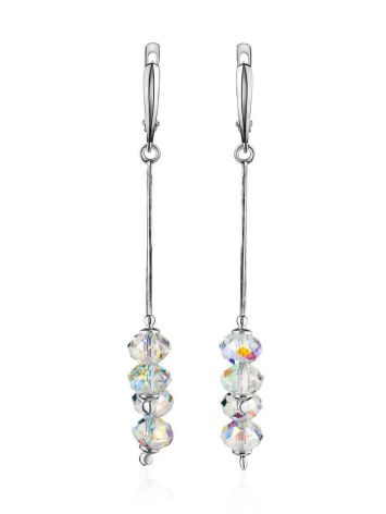 Crystal Dangle Earrings In Sterling Silver The Fame, image 