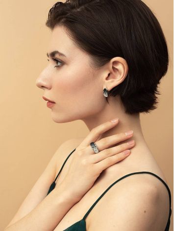 Black And White Crystal Earrings In Sterling Silver The Eclat, image , picture 3