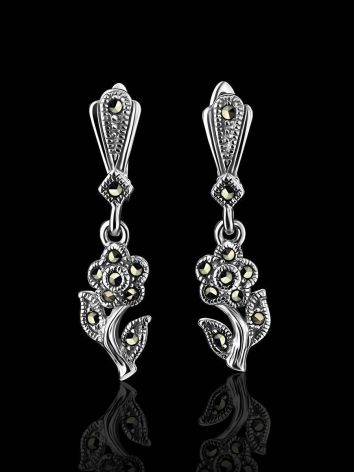 Silver Floral Dangles With Marcasites The Lace, image , picture 2