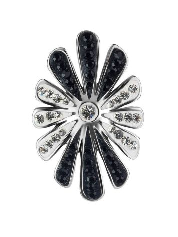 Silver Floral Pendant With Crystals The Eclat, image 