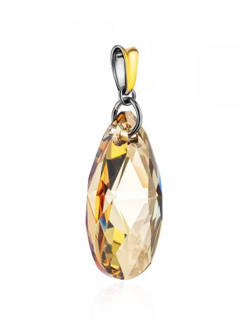 Bold Crystal Pendant In Gold Plated Silver The Fame, image , picture 4