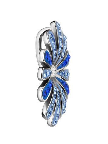 Silver Floral Pendant With Blue Crystals The Eclat, image , picture 3