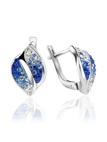 Bright Crystal Earrings In Sterling Silver The Eclat, image 