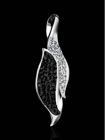 Silver Pendant With Black And White Crystals The Eclat, image , picture 2