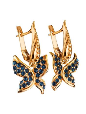 Gold-Plated Dangles With Dark Blue Crystals The Jungle, image , picture 4