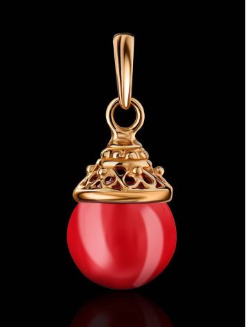 Gold-Plated Pendant With Reconstructed Coral, image , picture 2