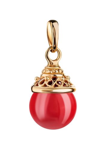 Gold-Plated Pendant With Reconstructed Coral, image 