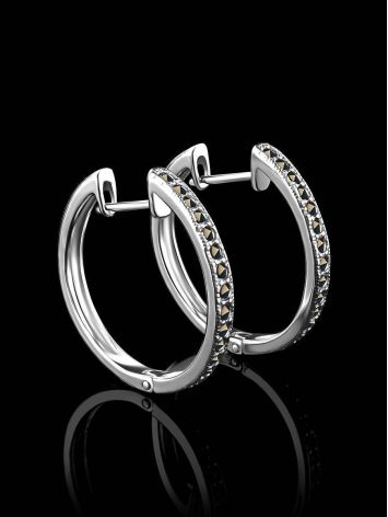 Silver Hoop Earrings With Marcasites The Lace, image , picture 2