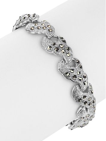Silver Link Bracelet With Marcasites The Lace, image , picture 3