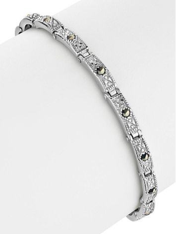 Sterling Silver Link Bracelet With Marcasites The Lace, image , picture 3