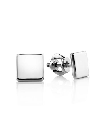 Minimalistic Square Silver Studs The Aurora, image 