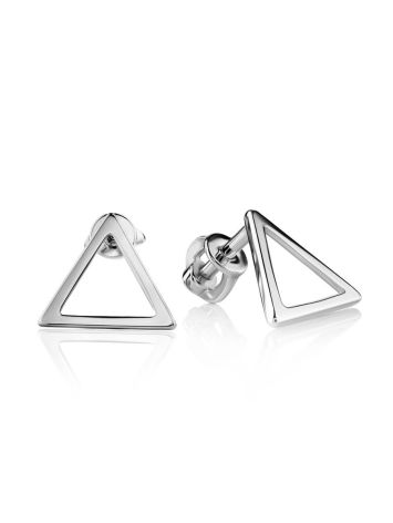 Triangle Silver Stud Earrings The Astro, image 