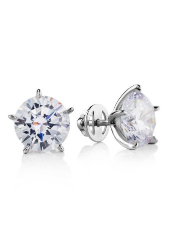 Bold White Crystal Studs In Sterling Silver The Aurora, image 
