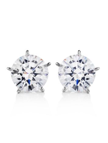 Bold White Crystal Studs In Sterling Silver The Aurora, image , picture 3