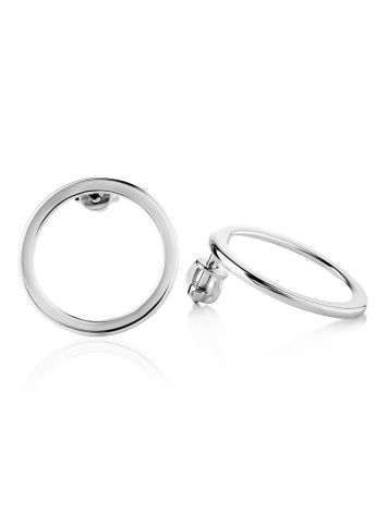 Round Silver Stud Earrings The Astro, image 