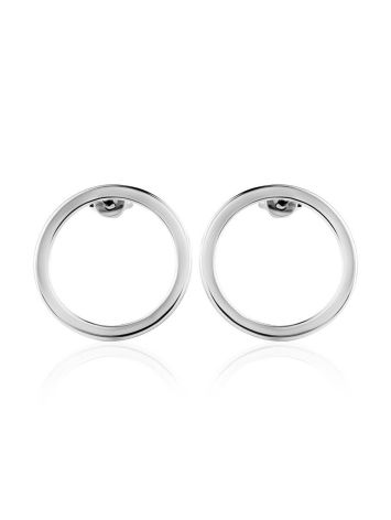 Round Silver Stud Earrings The Astro, image , picture 3