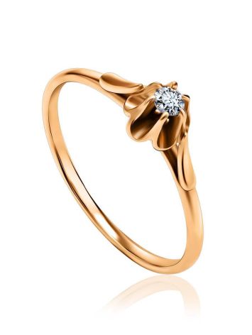 Solitaire White Diamond Ring In Gold, Ring Size: 9 / 19, image 