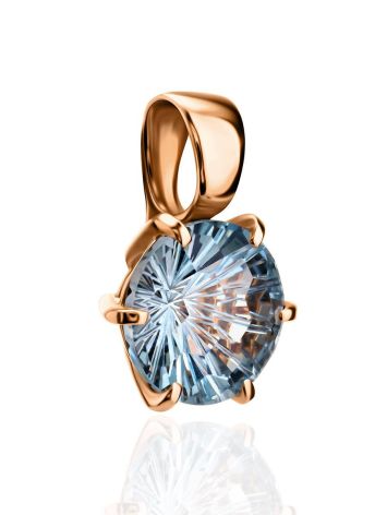 Golden Pendant With Bright Blue Topaz, image , picture 4