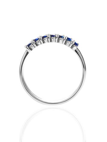 White Gold Ring With Blue Sapphires And Diamonds The Mermaid, Ring Size: 5.5 / 16, image , picture 3