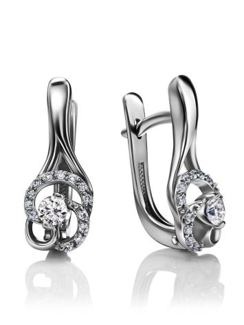 Refined Diamond Earrings In White Gold, image 