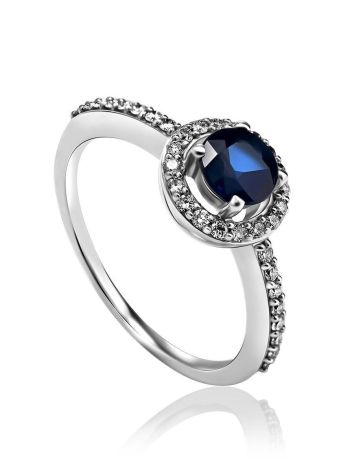 Statement White Gold Ring With Blue Sapphire And Diamonds The Mermaid, Ring Size: 6.5 / 17, image 