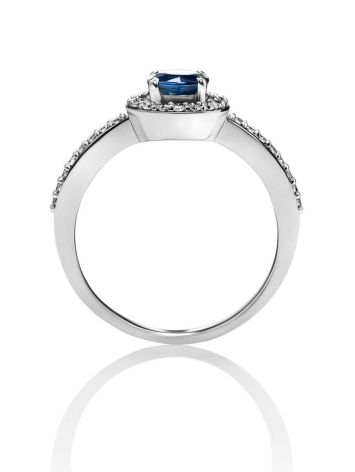 Statement White Gold Ring With Blue Sapphire And Diamonds The Mermaid, Ring Size: 6.5 / 17, image , picture 3