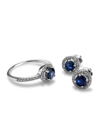 Statement White Gold Ring With Blue Sapphire And Diamonds The Mermaid, Ring Size: 6.5 / 17, image , picture 4