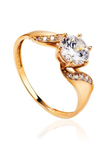 Channel Set Crystal Ring In Gold, Ring Size: 6.5 / 17, image 