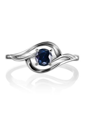 Classic Golden Ring With Sapphire Centerstone The Mermaid, Ring Size: 6 / 16.5, image , picture 3
