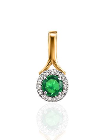 Classy Golden Pendant With Emerald And Diamonds The Oasis, image 