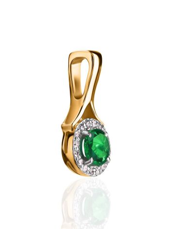 Classy Golden Pendant With Emerald And Diamonds The Oasis, image , picture 3