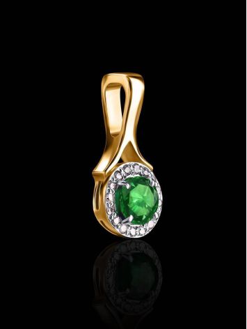 Classy Golden Pendant With Emerald And Diamonds The Oasis, image , picture 2