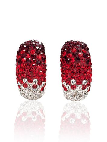Bold Sterling Silver Earrings With Red And White Crystals The Eclat, image , picture 3