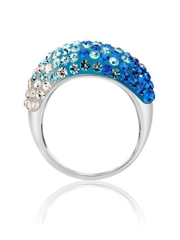 Glam Style Silver Ring With Two Toned Crystals The Eclat, Ring Size: 7 / 17.5, image , picture 4