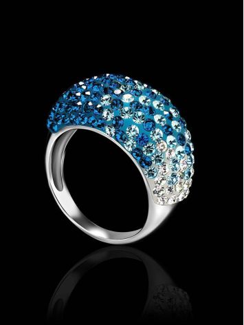 Glam Style Silver Ring With Two Toned Crystals The Eclat, Ring Size: 7 / 17.5, image , picture 2