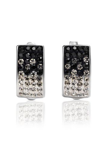 Geometrical Black and White Crystals Earrings The Eclat, image , picture 3